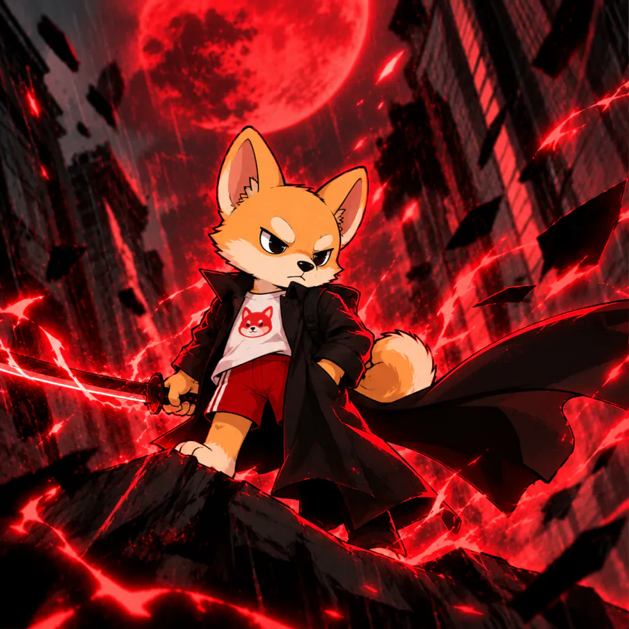 Red moon. Blade already drawn.
